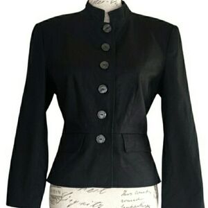 JG Hook Black Linen Jacket.